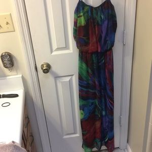 Spaghetti strap maxi dress, gorgeous print